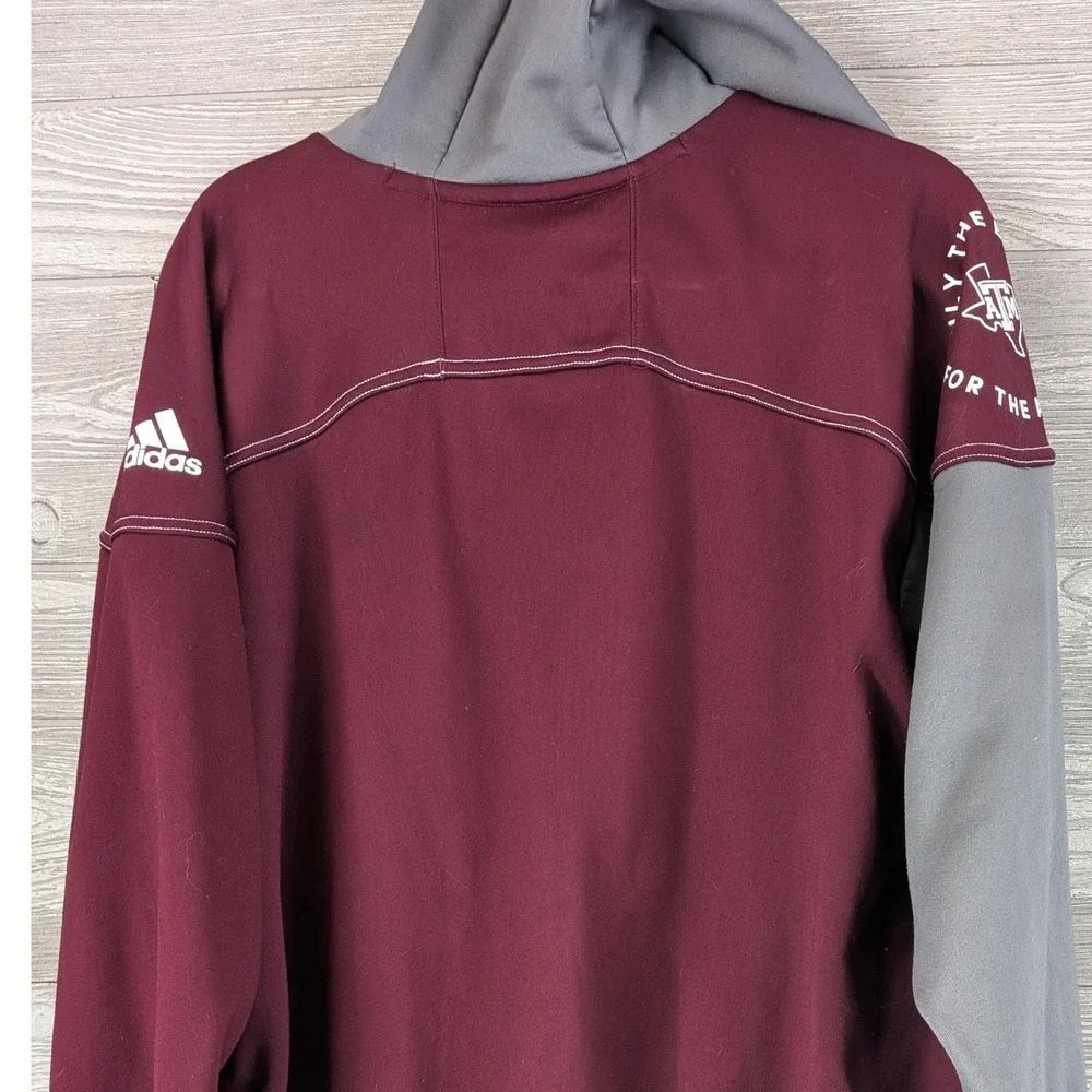 Adidas Texas A&M Aggies Aeroready Hoodie Mens Maroon Grey Size Large